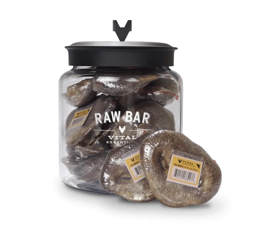 Store Vital Essentials RAW BAR Pig Snouts Freeze-Dried Raw Dog Treats, 1-count