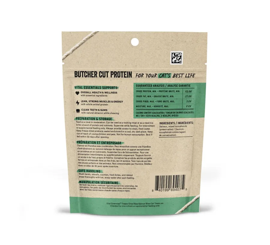 Flash Sale Vital Essentials Salmon Bites Freeze-Dried Raw Cat Treats, 1.1-oz