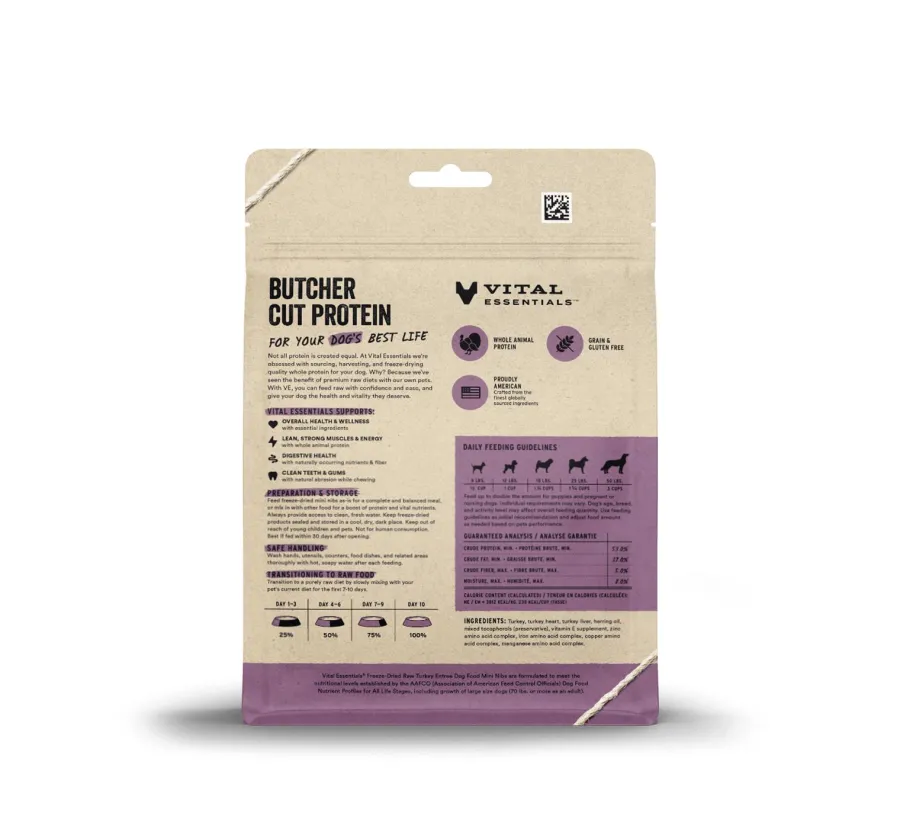 Hot Vital Essentials Turkey Entree Mini Nibs Freeze-Dried Raw Dog Food, 5.5-oz