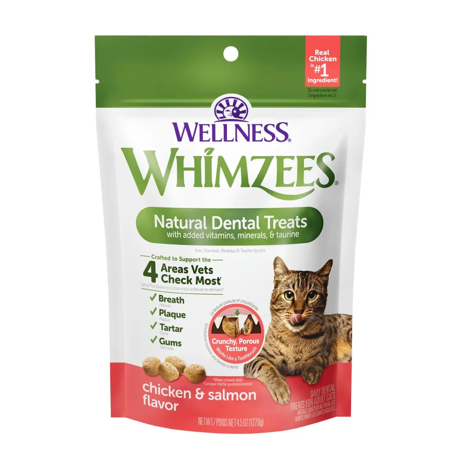 Outlet Whimzees Natural Dental Chicken & Salmon Cat Treats, 2-oz