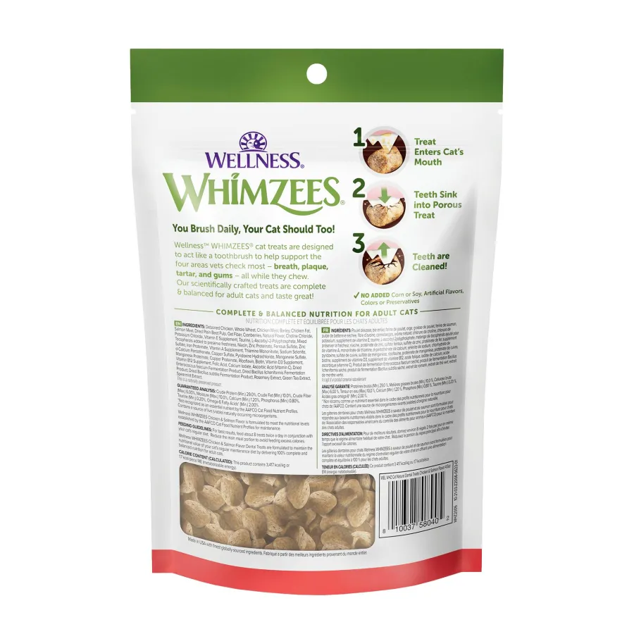 Outlet Whimzees Natural Dental Chicken & Salmon Cat Treats, 2-oz