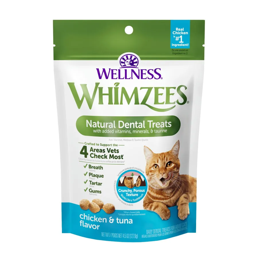 Online Whimzees Natural Dental Chicken & Tuna Cat Treats, 2-oz