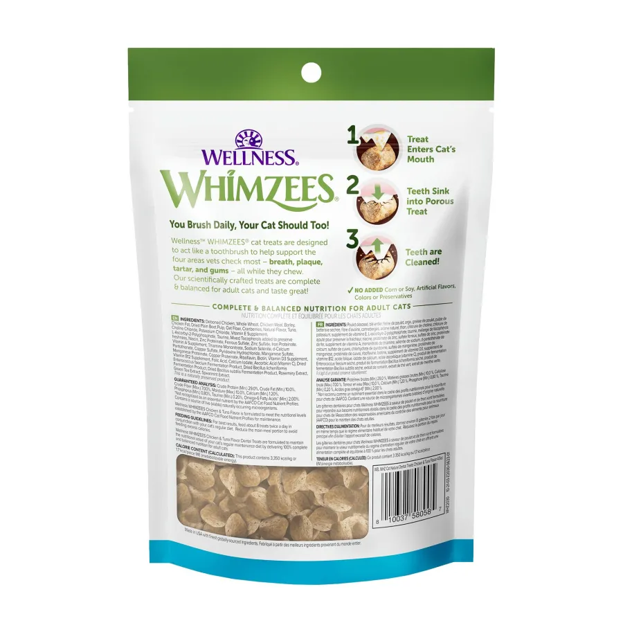 Online Whimzees Natural Dental Chicken & Tuna Cat Treats, 2-oz