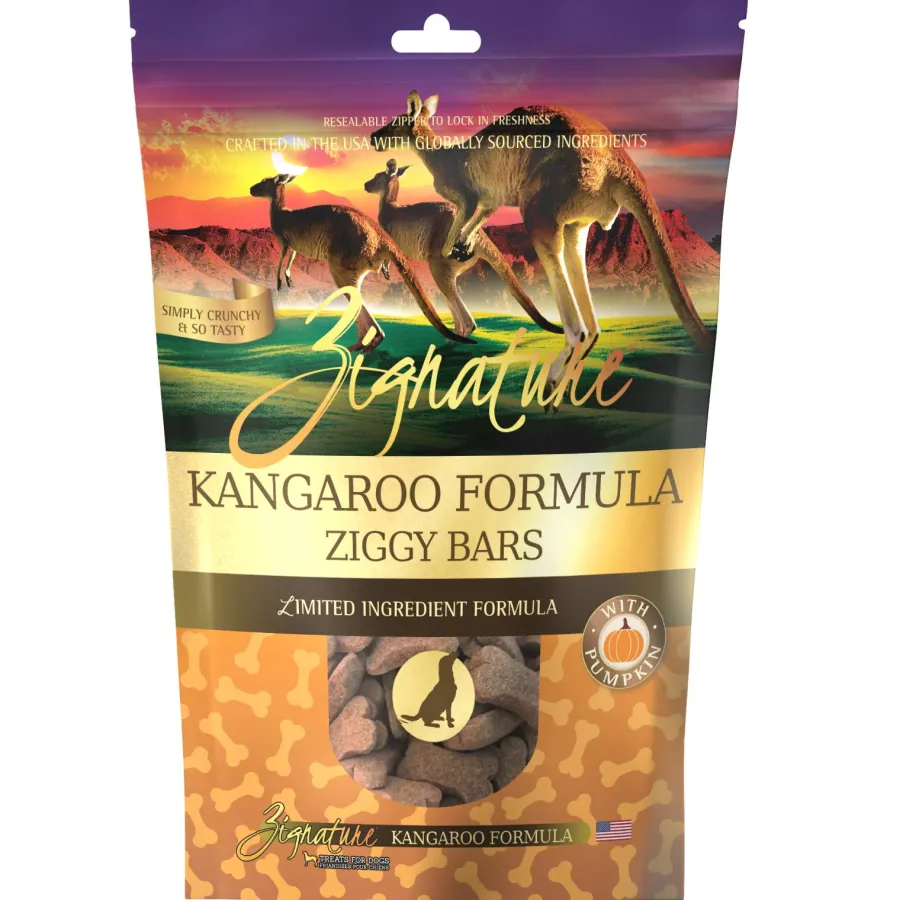 Best Zignature Kangaroo Formula Ziggy Bars Dog Treats, 12-oz