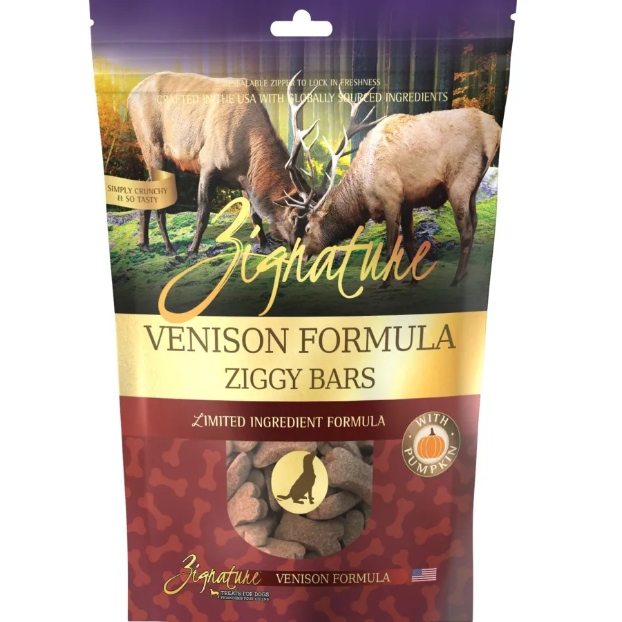 Best Zignature Venison Formula Ziggy Bars Dog Treats, 12-oz