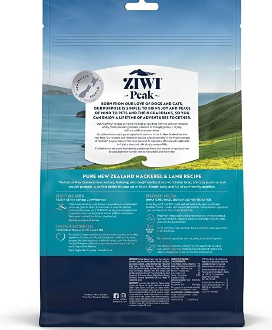 Discount ZIWI Peak Mackerel & Lamb Recipe Air-Dried Cat Food, 14-oz | 400-g